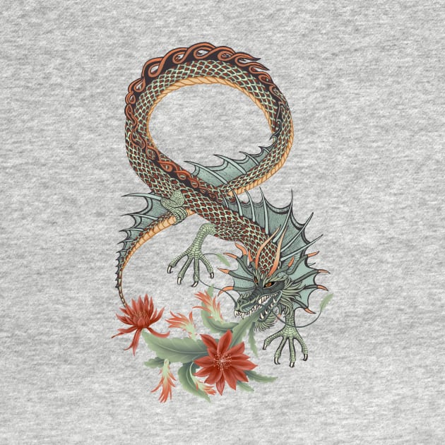 Dragon Tattoo Floral by ruta13art